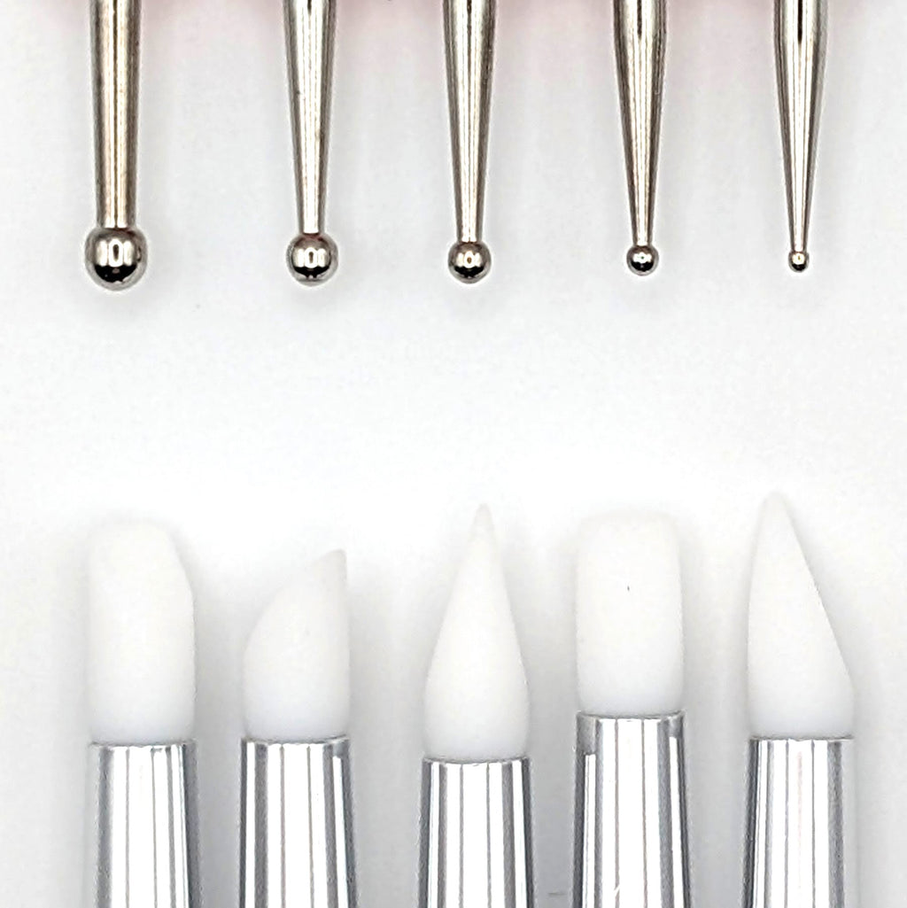 Set de 5 Pinceaux Silicone & Dotting Tools