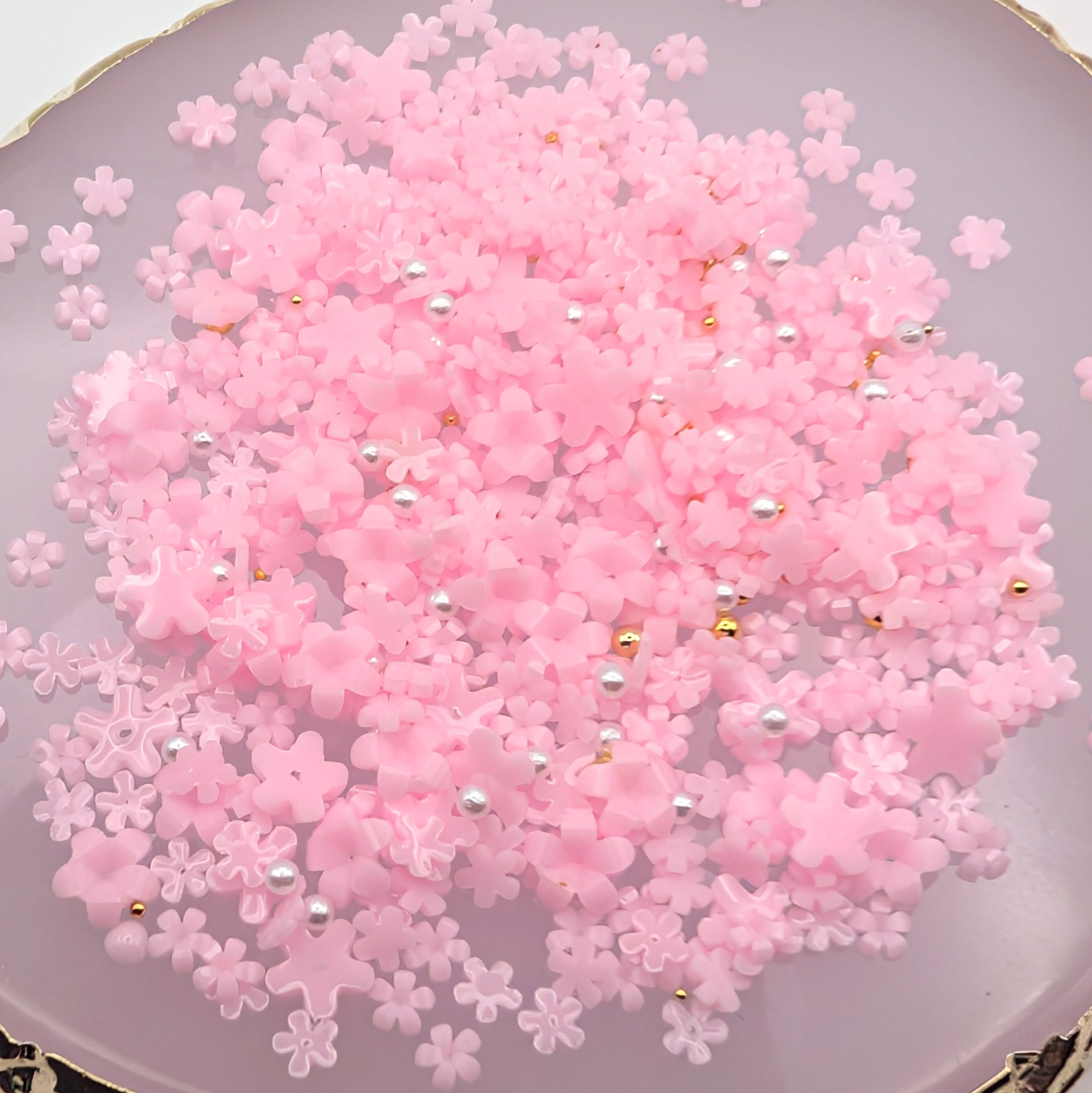 Fleurs 3D et billes "Caviar"