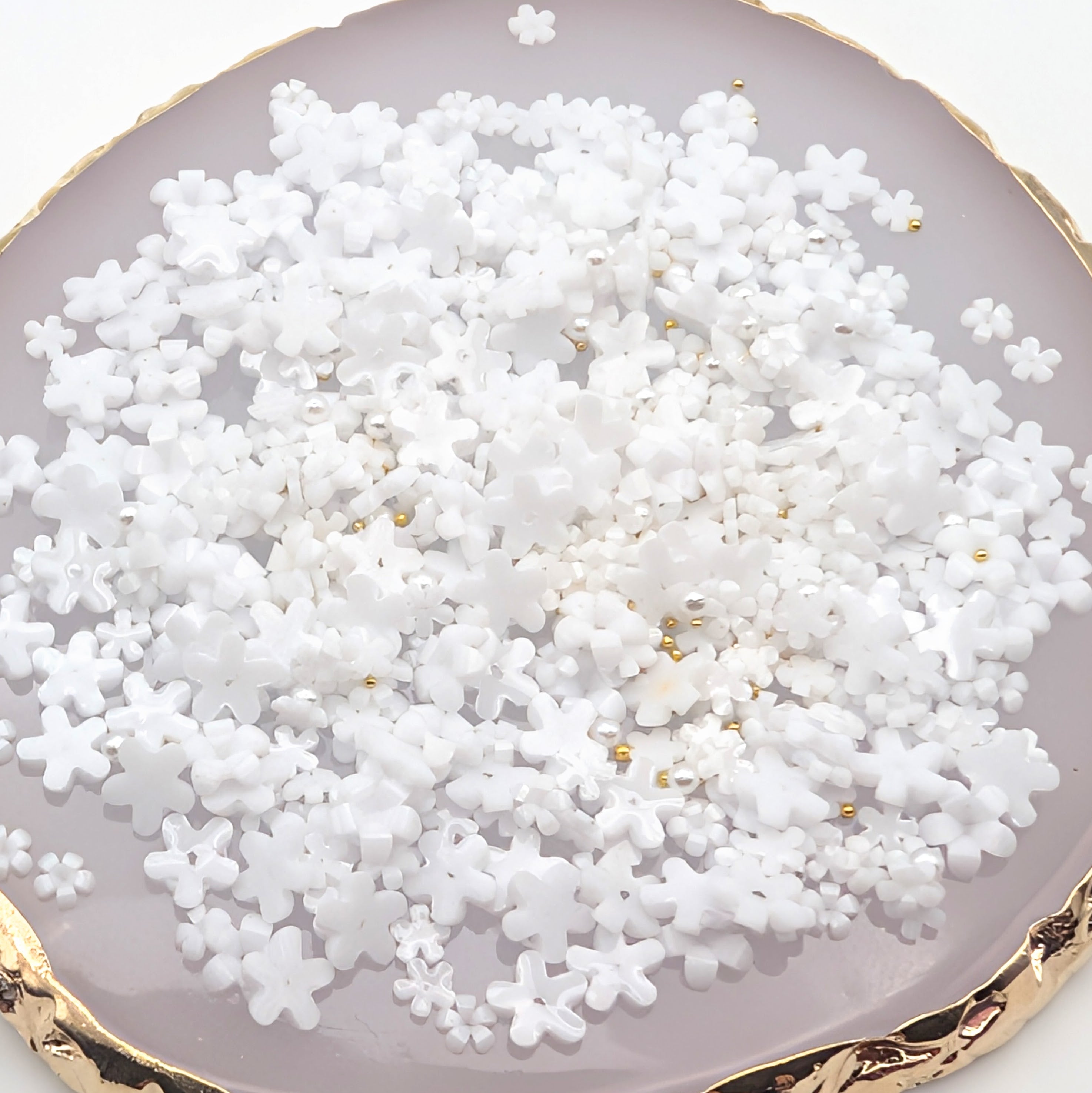 Fleurs 3D et billes "Caviar"